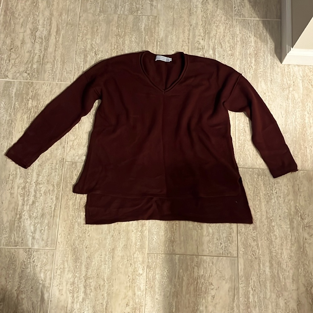 Article maroon v neck sweater